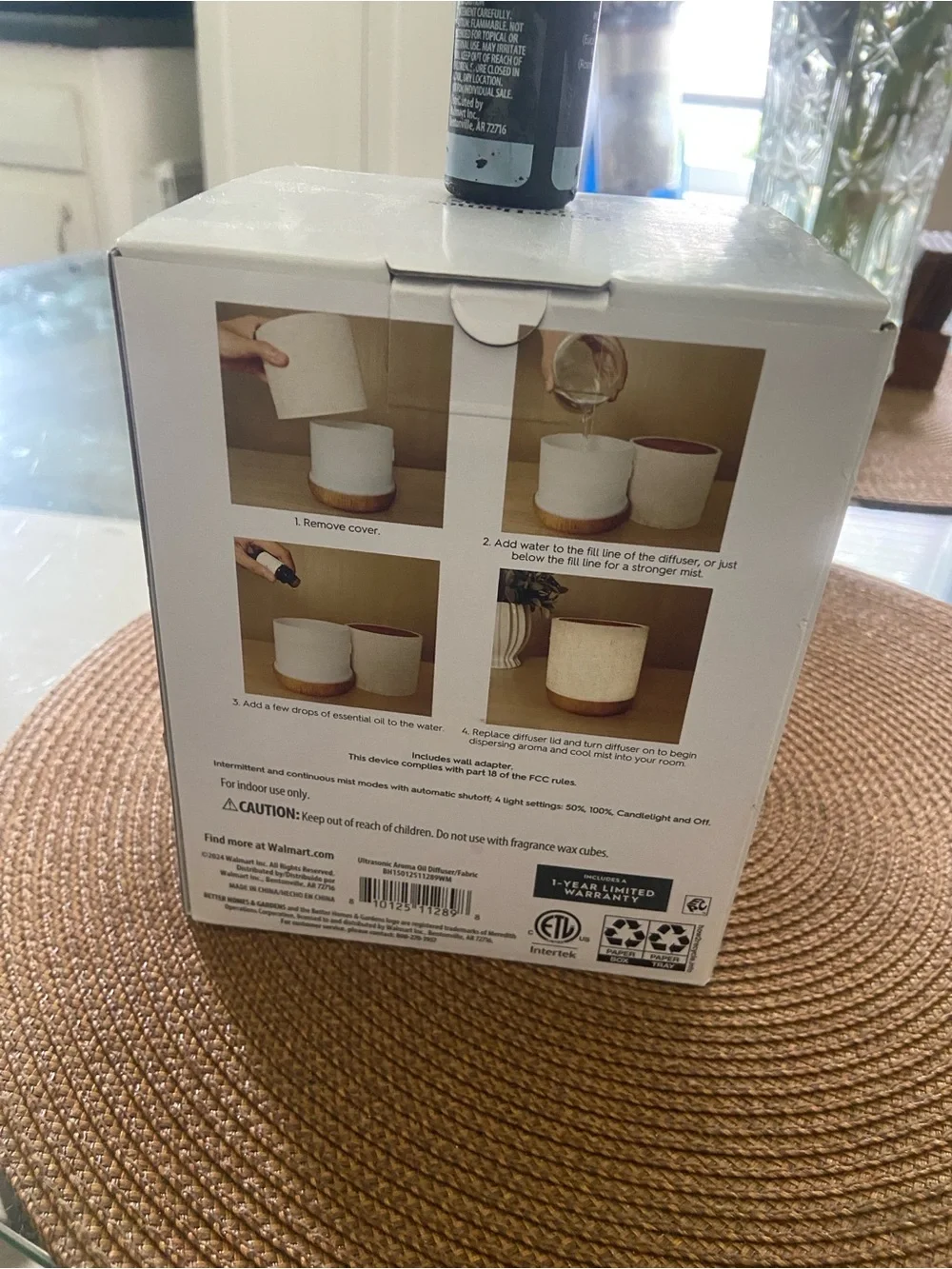 Better Homes And Gardens Cream and Wood-Tone Ultrasonic Diffuser